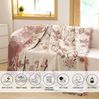 Boho Cotton Throw Blanket 80×90 Inch – Soft Breathable Muslin Throw for Couch, Sofa & Bed, Lightweight Farmhouse Decorative Blanket