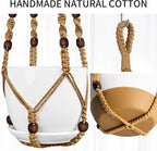 Macrame Plant Hanger - Fits 4 to 15 inches Pots for Indoor Outdoor, 43"/35"/29" Different Sizes Set, Brown (POTS NOT Included)