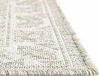 Rugs.com Outdoor Aztec Collection Rug – 5' 3 x 7' 10 Light Gray Flatweave Rug Perfect for Living Rooms, Large Dining Rooms, Open Floorplans