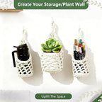Macrame Wall Plant Hanger, Hanging Planter Basket Holder, Wall Planters for Indoor Plants, for Up to 4 Inch Pot (Ivory, 4-Inch)
