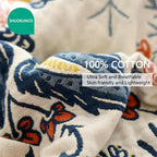 Boho Throw Blanket for Bed 100% Cotton Ultra Soft Rustic Quilt Fall Blanket Bird Floral Printed Farmhouse Decor Bed Blankets,80"×90" All Season Rustic Throw for Sofa Couch Chair