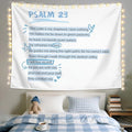 LIANGW Bible Verses Christian Tapestry, Inspirational Christian Tapestry for Women, Bible Blue Bow Aesthetic for Girls Bedroom or Dorm Room， Based Blue Room Decor Aesthetic 50x60 inches