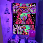 Yeoiat FantasyTapestry Anime Tapestry for Bedroom Cool Tapestries Wall Hanging for Dorm Living Room (Pink, 36.00" x 48.00")