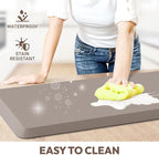 4/5 Inch Thick Kitchen Mat - Cushioned Anti Fatigue Mats for Kitchen Floor - Easy to Clean, Waterproof, Non-Slip Kitchen Rug for Sink, Office, Kitchen (22''x72'' Khaki)