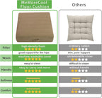 MeMoreCool Square Floor Pillow Seating for Adults Kids, Large Meditation Cushion Floor Pillow with Thick Foam & Soft Tufted Cover, Washable Big Pillow Seat Floor Cushion for Sitting Yoga 22" Coffee