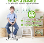 Potted Plant Stand 2 Tier Metal Flower Pot Stand Anti-Rust Heavy Duty Plant Holder Shelf for Home Indoor Outdoor