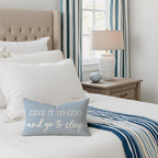 Dusty Blue Decorative Pillow Covers 12x20 Inch Set of 2 – Christian Gifts for Her – Relax God’s Got This/Give It to God and Go to Sleep – Faith Bedroom Lumbar Decor