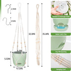 2-Pack 5.7-Inch Self-Watering Hanging Planters for Indoor & Outdoor Plants,34Inch Macrame Hanger Plant Pots Indoor with Drainage,Small Hanging Planters & Baskets,With Two Sets of Hooks（Pure green）