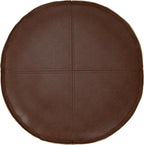 SIMPLIHOME Brody Round Pouf - 20 inch Wide Upholstered Vegan Leather Ottoman in Distressed Dark Brown, Boho Footstool or Extra Seating for Living Room or Bedroom with Polystyrene Filling, Assembled