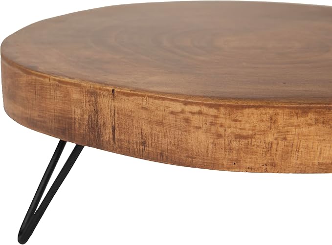 Creative Co-Op Decorative Paulownia Wood Pedestal, Dark Brown