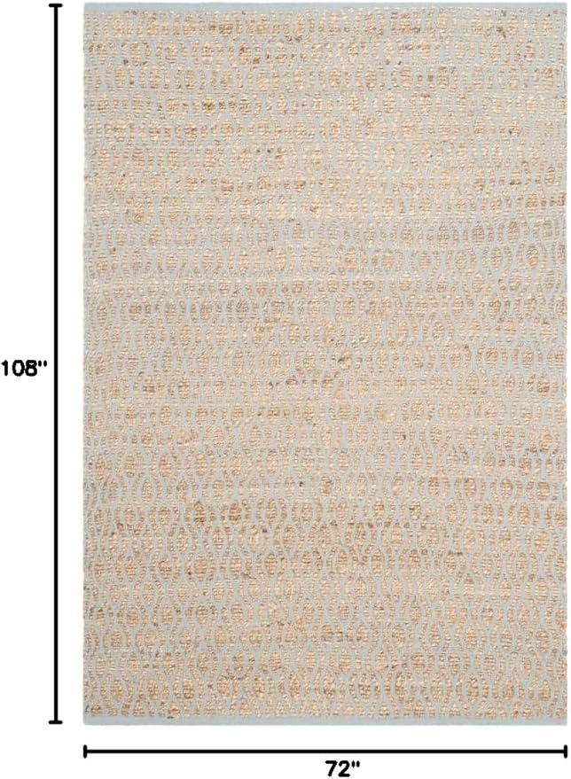 SAFAVIEH Cape Cod Collection 6' x 9' Silver / Natural CAP821J Handmade Flatweave Jute Area Rug