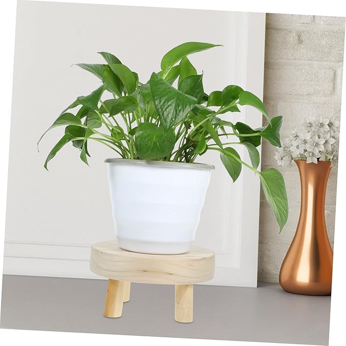 BESPORTBLE Small Plant Storage Rack Wooden Planter Holder Planter Stand for Home Boho Decor Stand