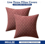MIULEE Pack of 2 Christmas Decorative Burlap Linen Throw Pillow Covers Modern Farmhouse Pillowcase Rustic Woven Textured Cushion Cover for Sofa Couch Bed 18x18 Inch Wine Red