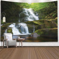 EMMTEEY Landscape Tapestry Wall Art Small 60X40 Inch-Waterfall Mountain Scenery Durable Tapestry Wall Hanging for Living Room