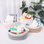 ABenkle Small Basket with Handles, Boho Decorative Rope Woven Dog Cat Toy Storage Bin Shelf Storage Organizer, Easter Christmas Gift Basket, 12"x8"x5", 2 Pack