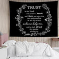 EOBTAIN Bible Verse Tapestry Wildflower and White Christian Scripture on Black Wall Tapestry Inspirational Quotes Aesthetic Tapestries Wall Hanging Decor for Living Room Bedroom 59"x51"