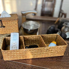 Toilet Basket Tank Topper, Seagrass Wicker Bathroom Storage Basket (14.6" x 4.7" x 3.1")