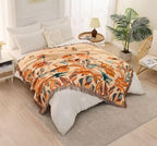 Boho Blanket for Bed 100% Cotton Bohemian Throw Blankets Ultra Soft Woven Muslin Decorative Blankets All Seasons Vintage Quilt Knitted Blanket for Sofa Chair(Orange, 80"x90")