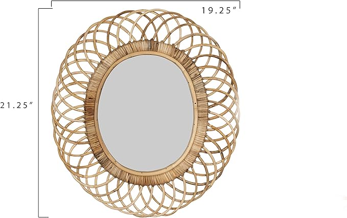 Creative Co-Op Oval Woven Bamboo Wall Mirror