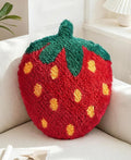 Strawberry Shaped Throw Pillow - Cute Decorative Plush Throw Pillow for Couch, Sofa, or Living Room, 17.7" x 13" Red Soft Cushion for Home Decor