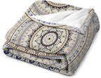 Mandala Throw Blanket Retro Eastern Backdrop Swirled Cosmic Lotus Yoga Boho Artwork Blanket for Sofa Bed Couch Chair Or Dorm 30"x40"