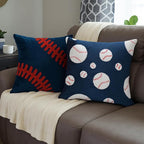 Breling Set of 2 Embroidered Baseball Velvet Pillow Cover 18x18 Inch Decorative Baseball Pillow Covers Cushion Case Sports Lover Gifts for Boys Room Decor Sofa Couch Bed Car