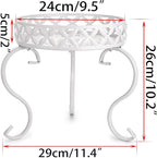 OwnMy Metal Round Plant Stand Rustproof Iron Flower Pot Holder, Indoor Outdoor Plant Stand Heavy Duty for Home, Garden, Patio, Modern Plant Stands Display Potted Rack (White)