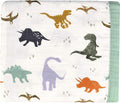 Little Jump Dinosaur Muslin Blanket Baby Quilt - Silky Soft and Breathable Crib Blanket for Daycare - Large 47" x 47" - 2 Layers Toddler Summer Blankets for Boys (Dinosaur)