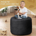 AS AWESLING Round Ottoman Foot Rest Pouf for Living Room Couch - Soft Plush Hassock