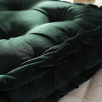vctops Square Solid Color Velvet Seat Cushion with Handle Tufted Thicken Chair Pad Tatami Floor Pillow Cushion 16.5"x16.5"x4" Green