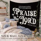 STHTTSW Vintage Christian Bible Wall Tapestry,“Let everything that has breath praise the Lord, Christian Gift for Women, Inspirational Wall Decor Tapestry for Bedroom, Living Room Dining Room Office