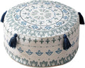 MOCOFO Pouf D45xH20cm Scandinavian Simplicity Geometric Print Floor Cushion Cover- Washable Ottoman for Living Room Home Decor