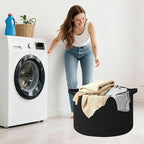 90L Large Blanket Basket,21.7"L x 21.7"W x 13.8"H Rope Woven Baskets with Handles, Toys Storage Bins,Laundry Basket Perfect for Living Room, Nursery,Bedroom,Home Organization,Black