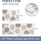 HEBE Anti Fatigue Kitchen Rug Sets 2 Piece Non Slip Kitchen Mats for Floor Cushioned Kitchen Rugs and Mats Waterproof Comfort Standing Mat Runner for Kitchen,Home Office,Sink,Laundry