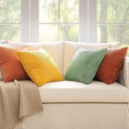 MIULEE Decorative Throw Pillow Covers 20x20 Inch Set of 4, Vibrant Cushion Covers Vintage Retro Home Decor, Mix and Match Color Clash Design for Sofa Couch Bed Living Room Yellow Rust Green