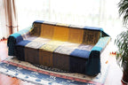 Bohemian Throw Blanket for Couch，Colorful Chenille Tassels Boho Woven Hippie Throw Blankets for Couch Bed Sofa Chair Recliner Loveseat , Bohemian Fringe Tassels Decor Home (Blue, Large 86102Inches)