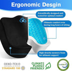 Seat Cushion, Gel Chair Cushions, Office Chair Cushions, Anti-Slip Bottom & Removable Cover Tailbone Pain Relief Cushion, Memory Foam Seat Cushion for Office, Wheelchair, Car (Black)