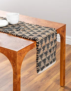 Unique Loom Chindi Jute Collection Area Rug (1' 2" x 10' Table Runner, Black/ Natural)
