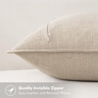 MIULEE Decorative Linen Pillow Covers 20x20 Inch Natural Beige Boho Farmhouse Neutral Couch Throw Pillows for Bed Pack of 2 Accent Modern Pillowcase Sofa Livingroom Home Decor