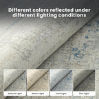 Washable Rugs 3x5 Area Rugs for Living Room- Modern Abstract Rugs for Bedroom,Dining Room,Kids Room,Ultra Soft Low Pile Small Carpet with Non Slip Rubber Backing,Neutral Accent Nursery Rug