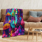 Pink Butterfly Blanket - Colorful Rainbow Flying Throw, Fleece Plush for Bed and Couch - Warm Fuzzy Cozy Throws for Kids and Adults 50"x60"