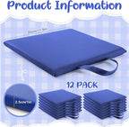 Suzile 12 Pcs 12'' Square Floor Cushions for Kids Classroom Flexible Floor Seating Elementary with Handles Classroom Carpet Cushions for Adults Toddlers Daycare Preschool School(Navy)