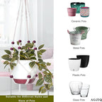 43 Inch Macrame Plant Hanger Large,Heavy Duty Indoor Hanging Plant Holder for Plants Pots Hangers for Live Plants,Outdoor Garden Home and Boho Wall Home Ceiling Decor,2 Set(Planter Pot Not Included)