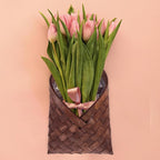 UPKOCH Rustic Woven Wall Storage Basket 12X2.5X12 Inches Hanging Planter for Flowers Fruits Vegetables Multi-Functional Decorative Organizer