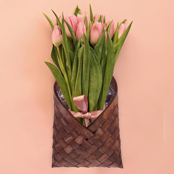 UPKOCH Rustic Woven Wall Storage Basket 12X2.5X12 Inches Hanging Planter for Flowers Fruits Vegetables Multi-Functional Decorative Organizer