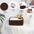 COMFY-HOMI 13" x 8.5" x 5.1" Storage Baskets for Organizing | Cotton Rope Woven Basket | Toy Storage Bin Box | Basket for Shelves, Closet Organizer Bin, Decorative Closet Shelf, 1 Pack,