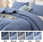 ROSGONIA Comforter Full Size for Girls Boys Teens Slate Blue, 3pcs (1 Blue Comforter & 2 Pillowcases) Lightweight Dorm Bedding Full Size