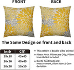 Yellow Grey Gray Pillow Covers 20X20 Inch Set of 2, Dahlia Flower Spring Summer Floral Cream Decorative Throw Pillow Covers Outdoor Modern Farmhouse Cushion Case for Home Couch Sofa Bed Decor