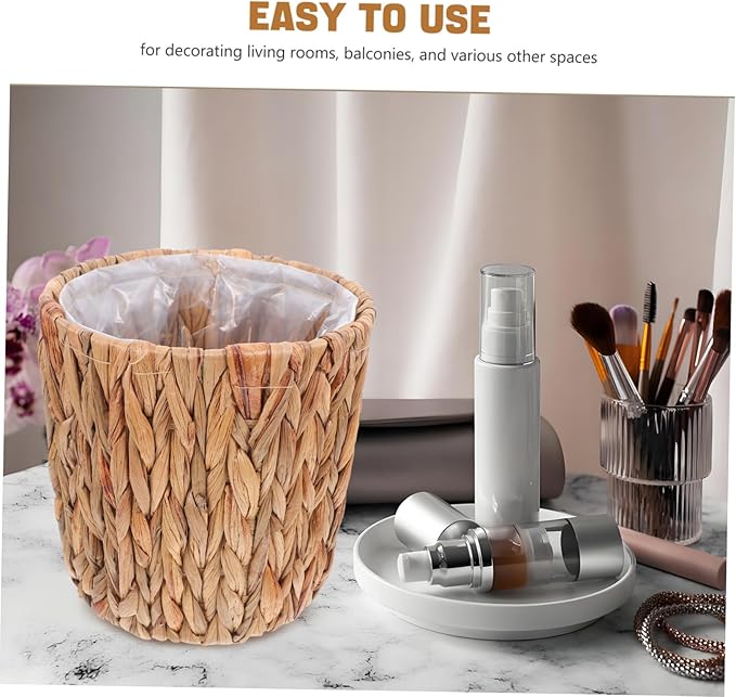 Cabilock Storage Basket Lid Handmade Plant Basket Seagrass Straw Garden Containers for Indoor Outdoor Decorative Flower Pots