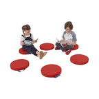 ECR4Kids SoftZone Floor Cushions, Round, Flexible Seating, Red, 6-Piece